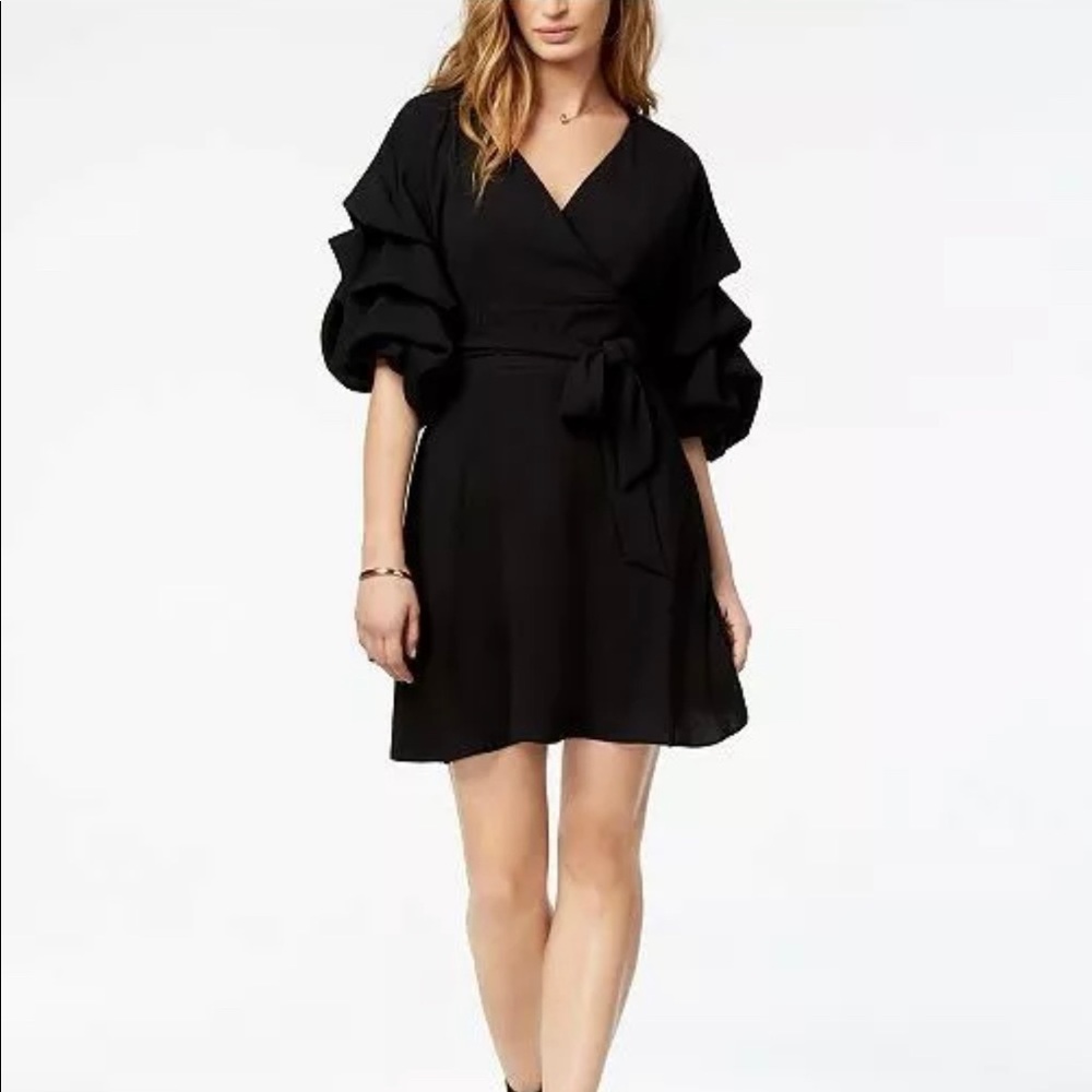 Bar III ruffle dress, black, Large